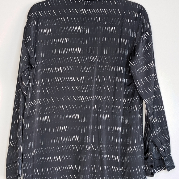 Eileen Fisher Silk Collared Shirt Dress Dash Black White Cotton Dash Size XS - Picture 13 of 14